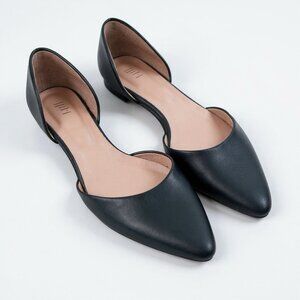 J Jill Womens Ida D'Orsay Flats Sz 10 Black Leather Slip On Minimalist Shoe